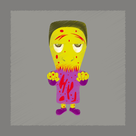 flat shading style icon of zombie menのイラスト素材