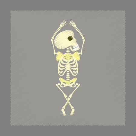 flat shading style icon of skeleton Halloween monsterのイラスト素材