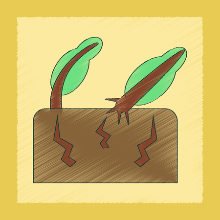 flat shading style icon of natural disaster earthquakeのイラスト素材