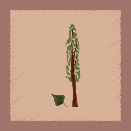 flat shading style Illustrations of plant Populusのイラスト素材