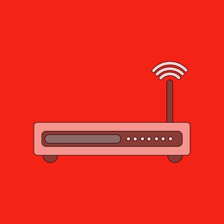 flat icon on stylish background Wi fi modemのイラスト素材