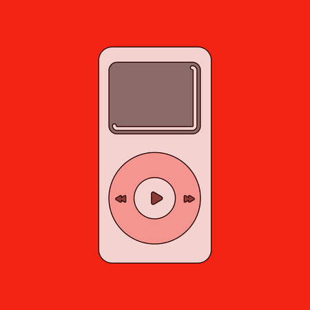 flat icon on stylish background music playerのイラスト素材