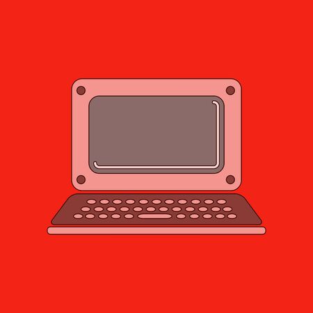 flat icon on stylish background laptopのイラスト素材