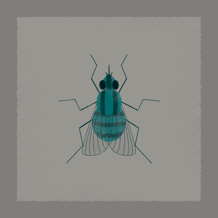 flat shading style illustration of insect flyのイラスト素材