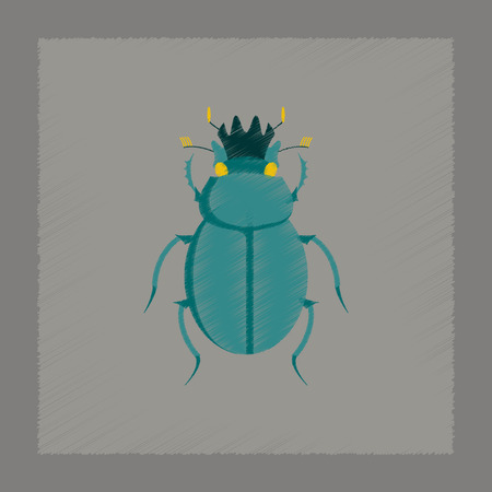 flat shading style illustration of bug scarabのイラスト素材