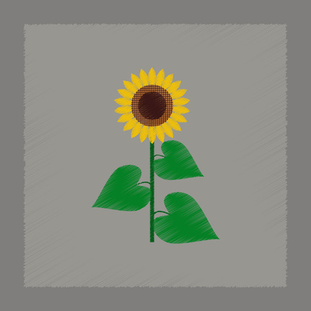 flat shading style illustration of sunflowerのイラスト素材