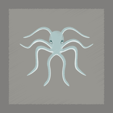 flat shading style illustration of octopusのイラスト素材