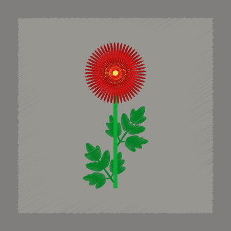 flat shading style illustration of flower chrysanthemumのイラスト素材