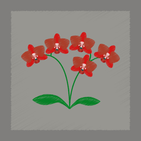 flat shading style illustration of flower orhidaceaeのイラスト素材