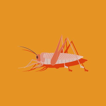 paper sticker on stylish background of grasshopperのイラスト素材