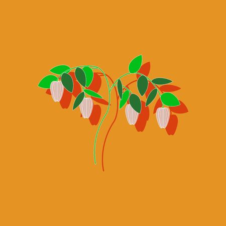 paper sticker on stylish background of plant capsicumのイラスト素材
