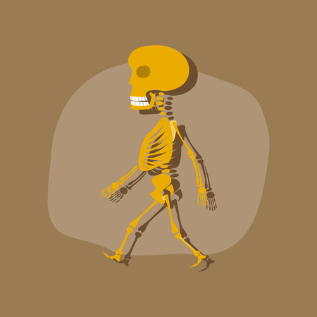 paper sticker on stylish background of skeleton Halloween monsterのイラスト素材