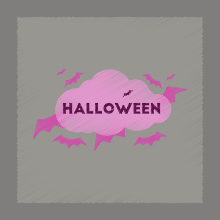 flat shading style icon of cloud batsのイラスト素材
