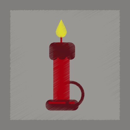 flat shading style icon of wax candleのイラスト素材