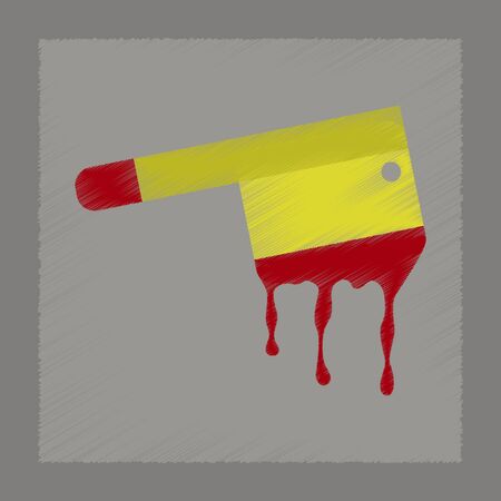 flat shading style icon of knife bloodのイラスト素材