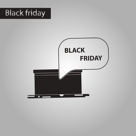 black and white style icon of gift box Black Fridayのイラスト素材