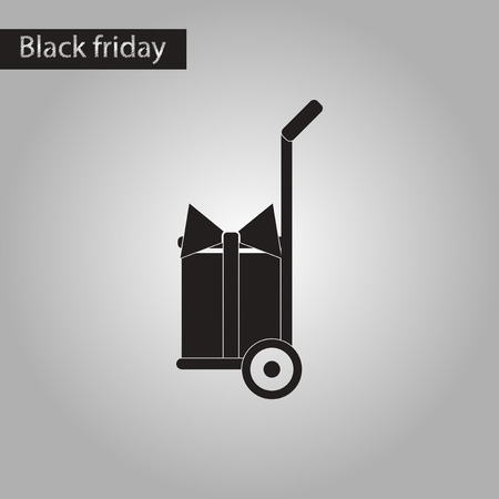 black and white style icon of Gift deliveryのイラスト素材