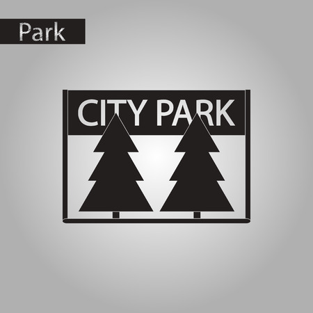 black and white style icon of City Parkのイラスト素材