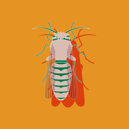 paper sticker on stylish background of beeのイラスト素材