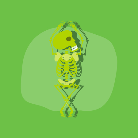 paper sticker on stylish background of skeleton Halloween monsterのイラスト素材