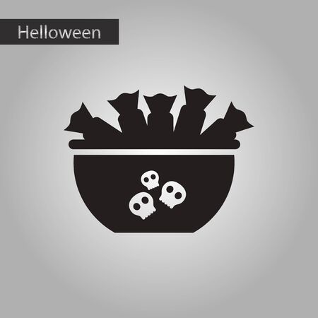 black and white style icon of halloween candyのイラスト素材