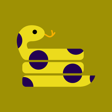 flat icon on background reptile snakeのイラスト素材