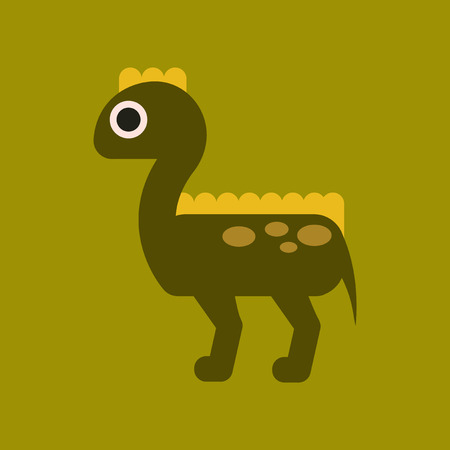 flat icon on background cartoon dinosaurのイラスト素材