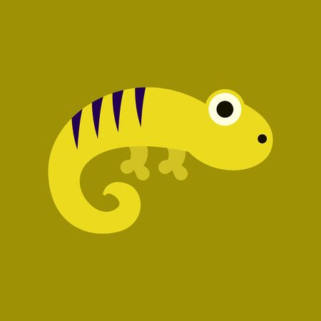 flat icon on background lizard reptileのイラスト素材