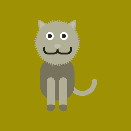 flat icon on background pet catのイラスト素材