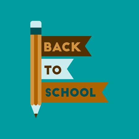 flat icon on background Back to school pencilのイラスト素材