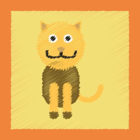 flat shading style icon pet catのイラスト素材