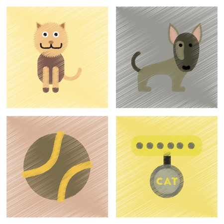 assembly flat shading style icons pets and accessoriesのイラスト素材