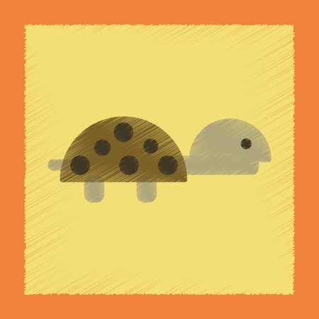 flat shading style icon sea turtleのイラスト素材
