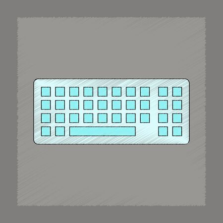 flat shading style icon computer keyboardのイラスト素材