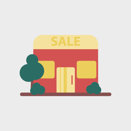 Flat icon of Shop saleのイラスト素材
