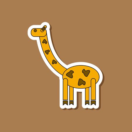 paper sticker on stylish background Kids toy giraffeのイラスト素材