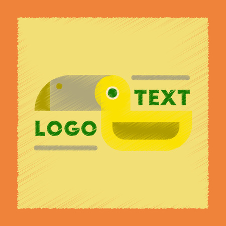 flat shading style icon bird logoのイラスト素材