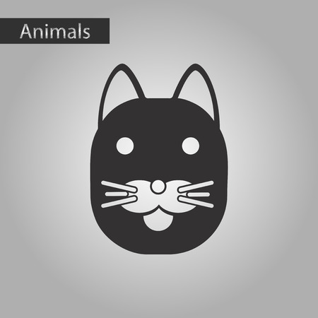 black and white style icon catのイラスト素材