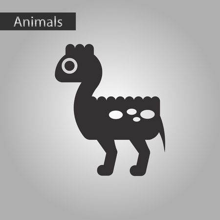 black and white style icon dinosaurのイラスト素材