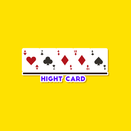 paper sticker on stylish background poker high cardのイラスト素材