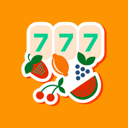 paper sticker on stylish background jackpot Lucky sevenのイラスト素材
