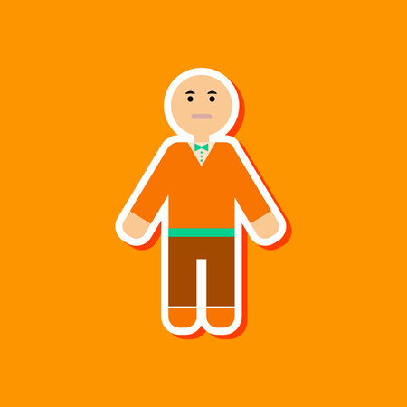 paper sticker on stylish background poker man playerのイラスト素材