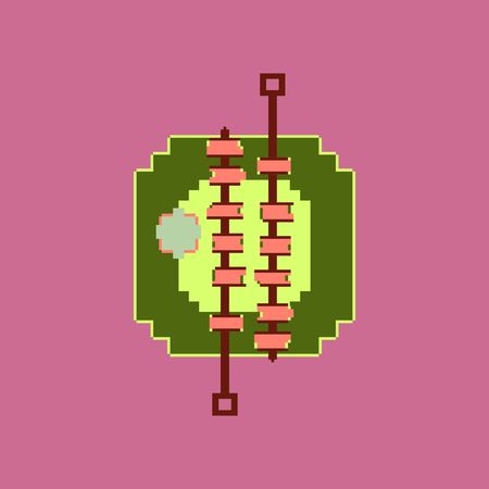pixel icon in flat style BBQ meat