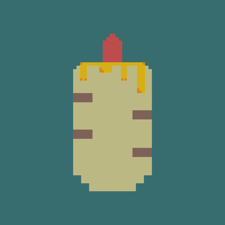 pixel icon in flat style French hot dogのイラスト素材