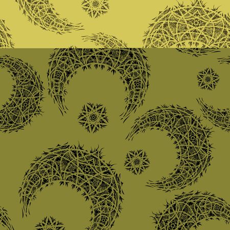Oriental pattern, moon and stars. Islam, Arabic, Turkish, Moroccan motifs.のイラスト素材