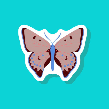 butterfly paper sticker on stylish backgroundのイラスト素材