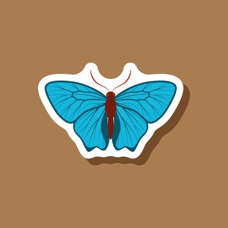 butterfly paper sticker on stylish backgroundのイラスト素材