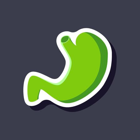 stomach paper sticker on stylish backgroundのイラスト素材
