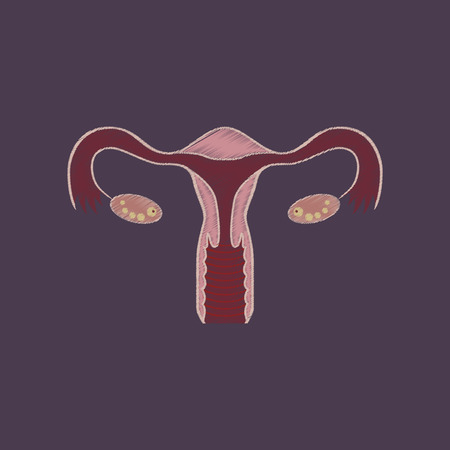 flat shading style icon female reproductive systemのイラスト素材