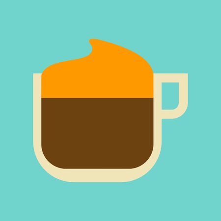 flat icon on background coffee with milk creamのイラスト素材